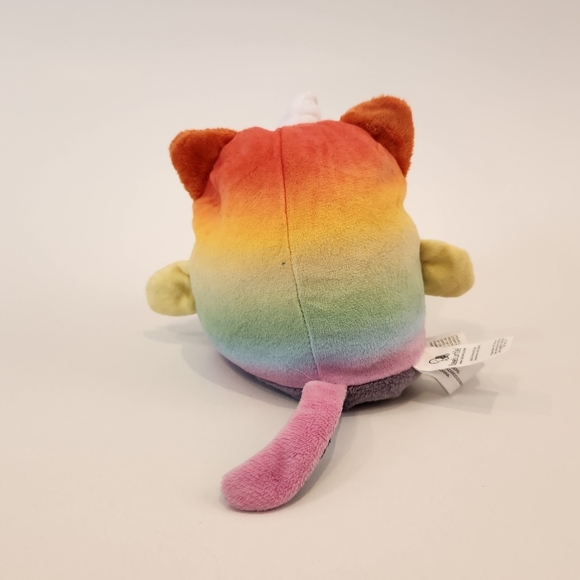 Teeturtle Reversible Gray Cat Rainbow Unicorn Mini Plush Stuff Animal Toy - Picture 5 of 6